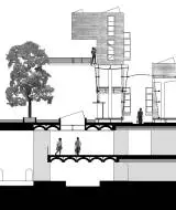 Short section through housing units